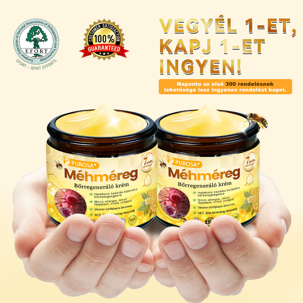 🐝 PUROSA® Méhméreg Fiatalító Krém｜ Átfogóan megoldja a makacs bőrproblémákat, mint például az öregedés, ekcéma, purpura, pikkelysömör stb.